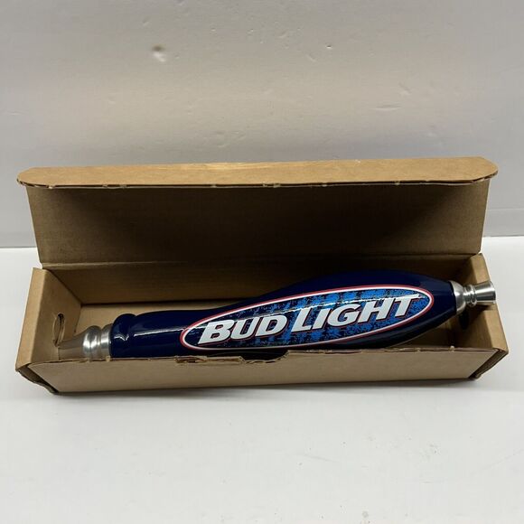 AJS Budweiser Bud Light Beer Draft Handle NEW in box Blue Pub Style Tap - Picture 6 of 7